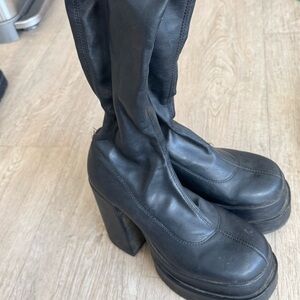 Black Leather Women's Boots